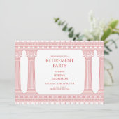 Ruhestandsparty mit Pink Temple Einladung (Stehend Vorderseite)
