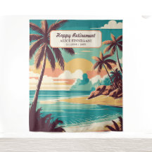 Ruhestandsparty mit retro-Strandfoto-Hintergrund
