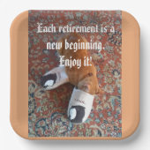 Ruhestandsparty Serviette Ingwerkatze schlafendes  Pappteller (Vorderseite)