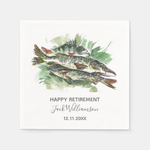 Ruhestandsparty    Wasserfarben-Fisch Serviette