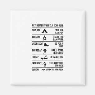 Ruhestandsplan Camping-Plan Humor Urlaub Magnet