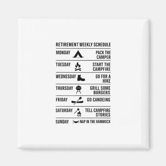 Ruhestandsplan Camping-Plan Humor Urlaub Magnet (Vorne)