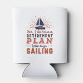 Ruhestandsplan für Funny Remüde Segeln auf Segelbo Dosenkühler (Rückseite)