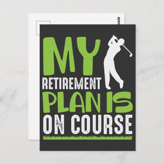 Ruhestandsplan ist auf dem Golfplatz. Postkarte (Vorne/Hinten)