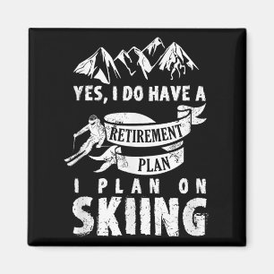 Ruhestandsplan Skifahren Skifahren Skifahren Rutsc Magnet