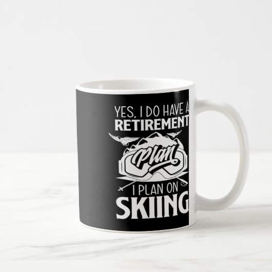 Ruhestandsplan Skigebiet Skipensioner Skier Kaffeetasse (Rechts)