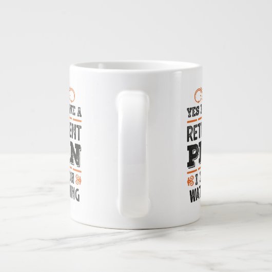 Ruhestandsplan Wasserski Geschenk Funny Jumbo-Tasse (Rückseite)