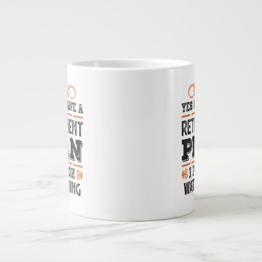 Ruhestandsplan Wasserski Geschenk Funny Jumbo-Tasse (Vorderseite)
