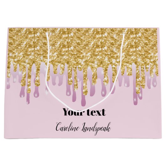 Ruhestandsregelung für rosa und goldene Tropfen Große Geschenktüte (Vorderseite)