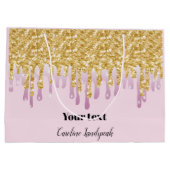 Ruhestandsregelung für rosa und goldene Tropfen Große Geschenktüte (Rückseite)