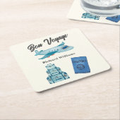 Ruhestandsreisen Erlebnis Bon Voyage Flugzeug Rechteckiger Pappuntersetzer (angewinkelt)