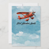 Ruhestandsreisen Themengebiet Party Rotes Flugzeug Einladung (Rückseite)