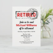 Ruhestandsreiseposten Briefmarke Grunge Einladung (Stehend Vorderseite)