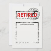 Ruhestandsreiseposten Briefmarke Grunge Einladung (Rückseite)