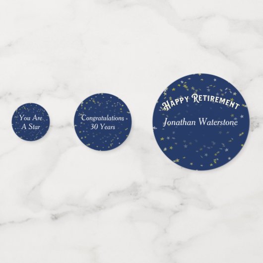 Ruhestandsstars für Party Konfetti (Vorderseiten)