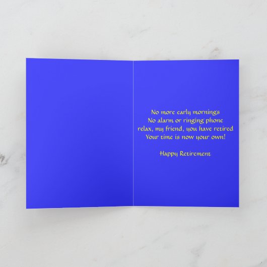 Ruhestandsuhr, Karte (Innenseite)