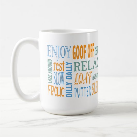 Ruhestandswörter und -rat kaffeetasse (Links)