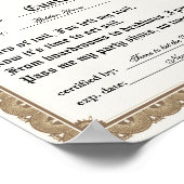 Ruhestandszeugnis Poster (Ecke)