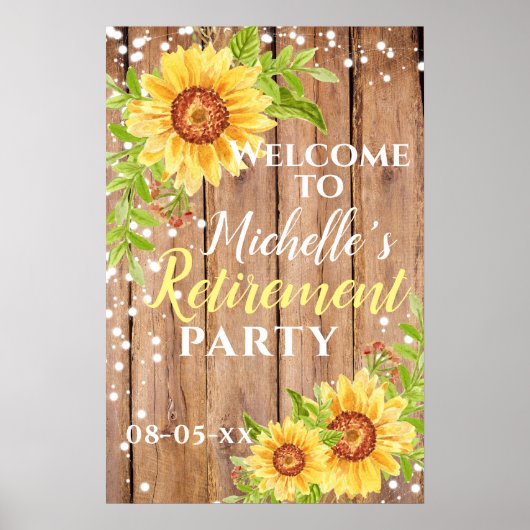 Ruhestätte Blumenblume Rustikales Party Willkommen Poster (Vorne)