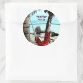 Ruhestätte - Hängematte am Strand Runder Aufkleber (Tasche)