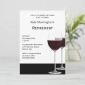 Ruhestätte Party Moderner Roter Wein in Schwarz un Einladung (Stehend Vorderseite)