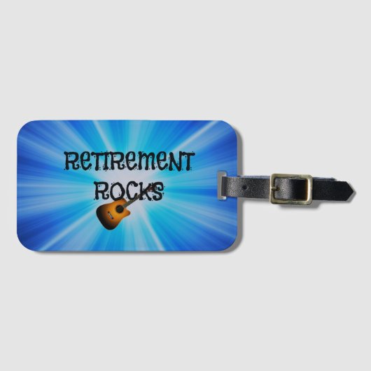 Ruhestätten, Gitarre über blaues Sonnenburst-Desig Gepäckanhänger (Vorderseite (Horizontal))