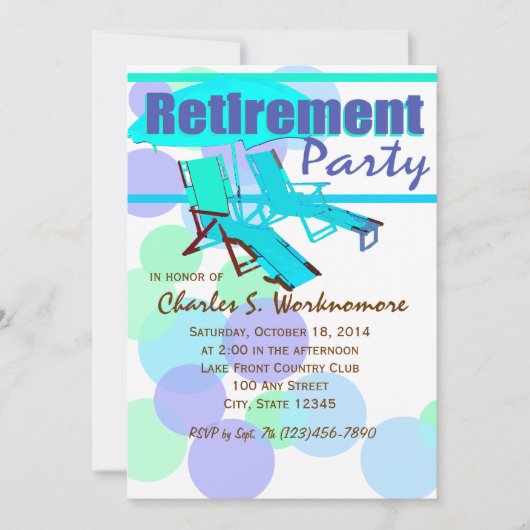 Ruhestühle für Party-Lounge Einladung (Vorderseite)