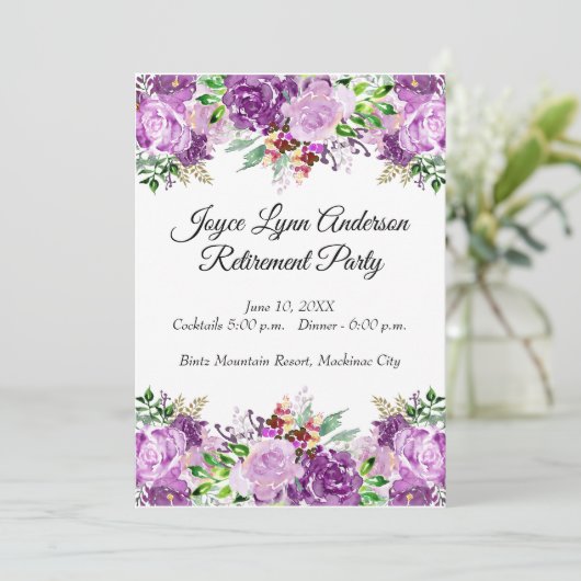 Ruhetabelle Programm Lila Blume (Stehend Vorderseite)