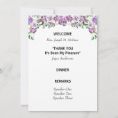 Ruhetabelle Programm Lila Blume (Rückseite)