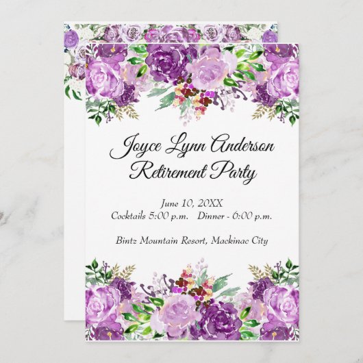 Ruhetabelle Programm Lila Blume (Vorne/Hinten)