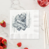Ruhetag - Junger Affe Gorilla Serviette (Beispiel)
