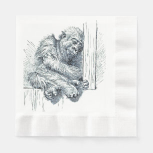 Ruhetag - Junger Affe Gorilla Serviette