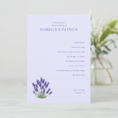 Ruhevolles Lavendel Blumen Hochzeitsprogramm Programm (Stehend Vorderseite)