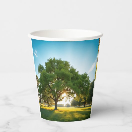 Ruhezeit mit einem großen Baum Pappbecher (Vorderseite)