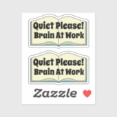 Ruhig bitte! Funny Book Zitat 2 Stück Aufkleber (Blatt)