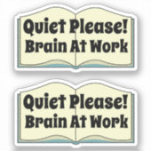 Ruhig bitte! Funny Book Zitat 2 Stück Aufkleber (Vorderseite)
