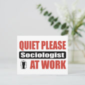 Ruhig bitte Soziologe am Arbeitsplatz Postkarte (Stehend Vorderseite)