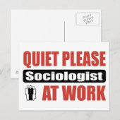 Ruhig bitte Soziologe am Arbeitsplatz Postkarte (Vorne/Hinten)