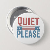 Ruhig bitte Trump Harris Debatte Präsident Button (Vorne & Hinten)