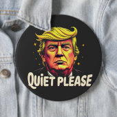 Ruhig bitte Trump Kamala Präsident Debatte Button (Beispiel)