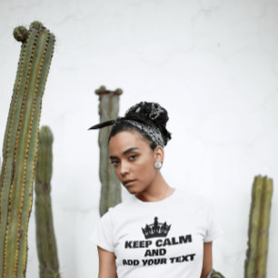 RUHIG BLEIBEN UND FÜGEN SIE IHREN TEXT CUSTOM T-SH Tri-Blend SHIRT