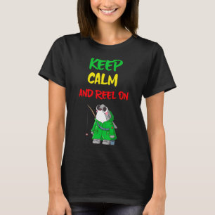 Ruhig bleiben und weiter angeln / Hai / Mantel T-Shirt