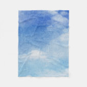 Ruhig Custom Sky Dreams Wasserfarbe Blau & Weiß Fleecedecke (Vorderseite)