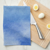 Ruhig Custom Sky Dreams Wasserfarbe Blau & Weiß Geschirrtuch (Viertel Falte)