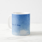 Ruhig Custom Sky Dreams Wasserfarbe Blau & Weiß Kaffeetasse (Vorderseite Links)
