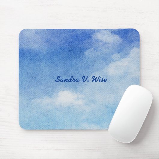 Ruhig Custom Sky Dreams Wasserfarbe Blau & Weiß Mousepad (Mit Mouse)