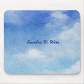 Ruhig Custom Sky Dreams Wasserfarbe Blau & Weiß Mousepad (Vorne)