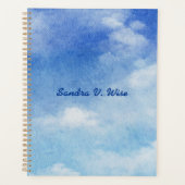 Ruhig Custom Sky Dreams Wasserfarbe Blau & Weiß Planer (Vorderseite)