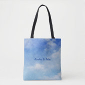 Ruhig Custom Sky Dreams Wasserfarbe Blau & Weiß Tasche (Vorderseite)