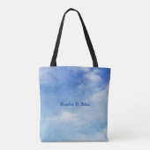 Ruhig Custom Sky Dreams Wasserfarbe Blau & Weiß Tasche (Rückseite)